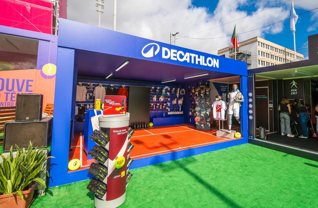 The Decathlon activation booth built at the Millennium Estoril Open