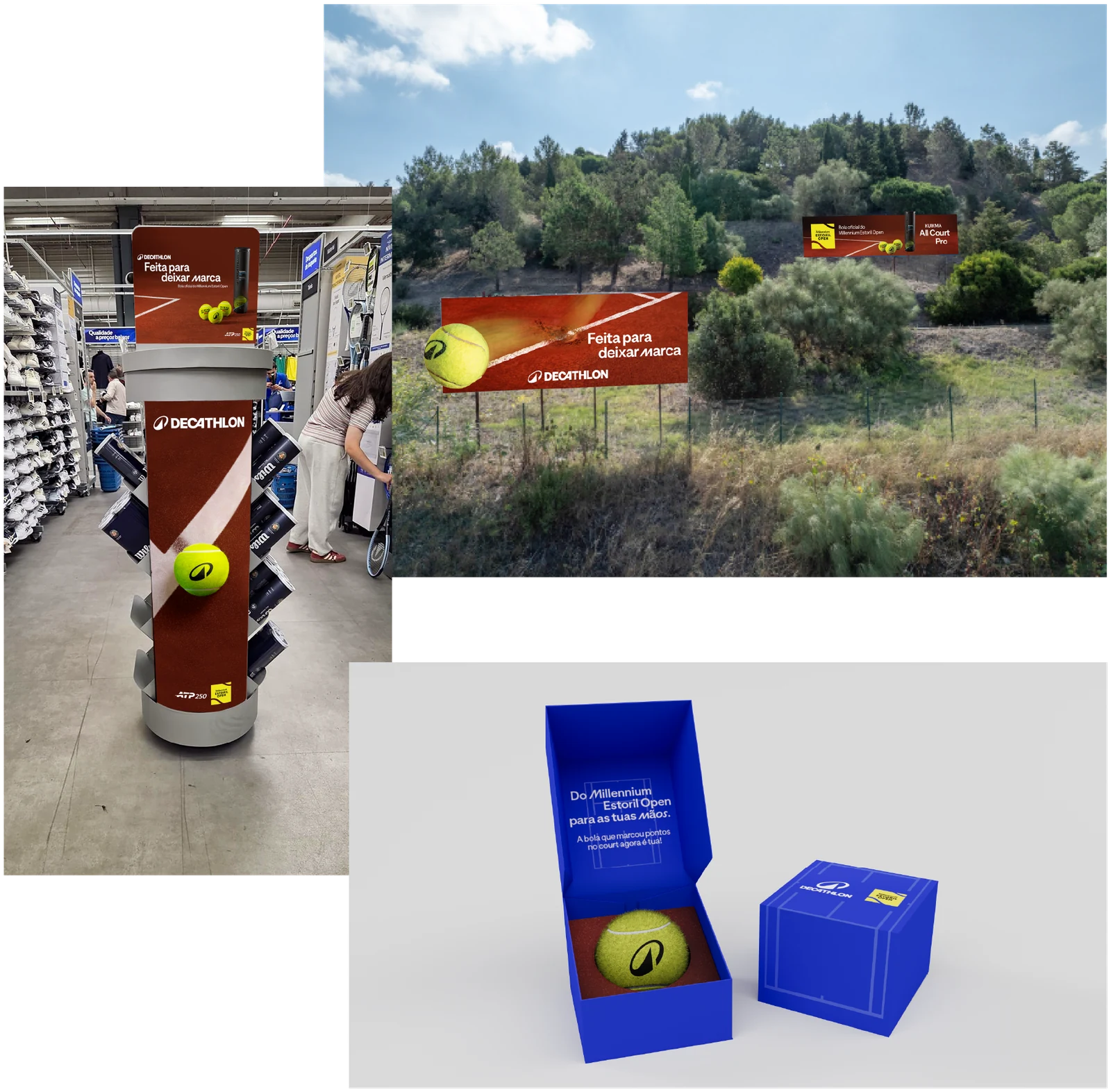Outdoor billboard and ball packaging